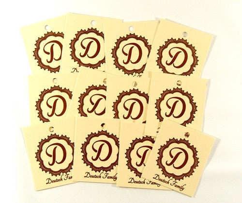 12 Ivory Personalized Tags