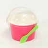 Ice Cream cup with clear dome lid and decorative spoon 8 oz.