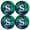 Sheet of 4 Personalized Globe Circle Labels 4"